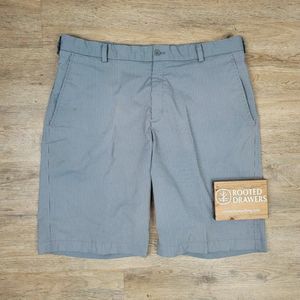 Nike Golf Activewear Shorts Gray Striped Athleisure Flat Front Casual Chino Mens